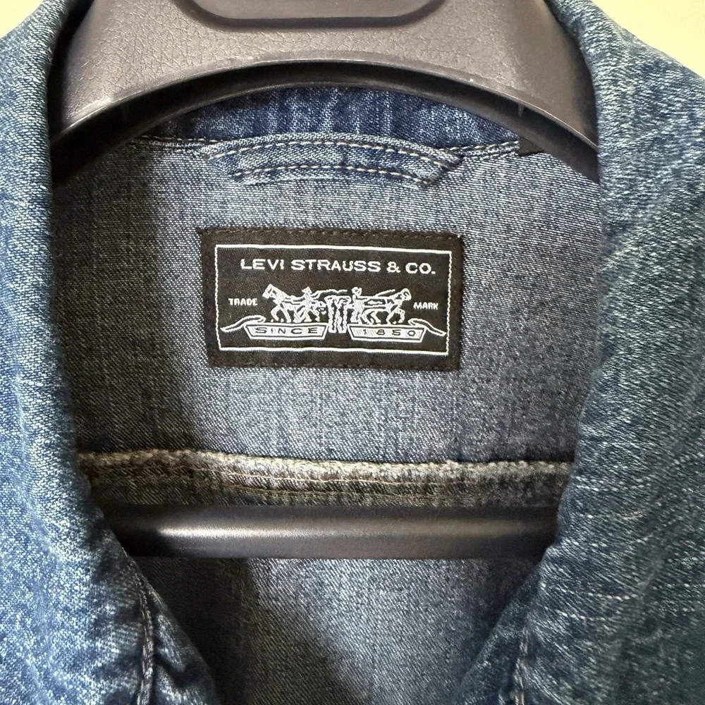 Vintage 80's Levi's Jacket L/XL Dark Wash Denim White Tag 1Q'97‎ Full Zip